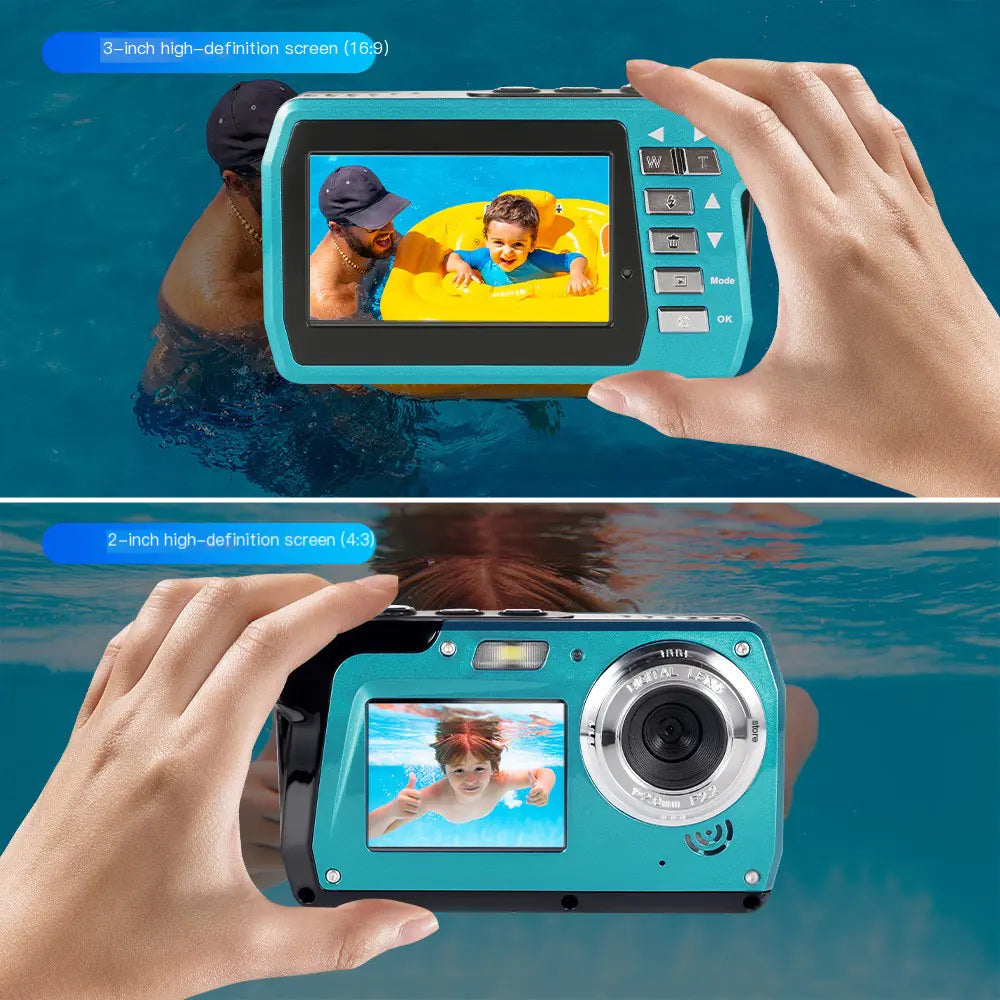 4K Digital Camera with Dual LCD Screens and Waterproof