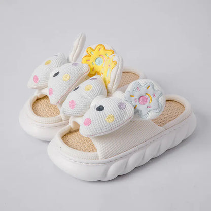 Women's Breathable Linen Slippers with Soft Anti-Skid Soles