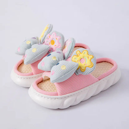 Women's Breathable Linen Slippers with Soft Anti-Skid Soles