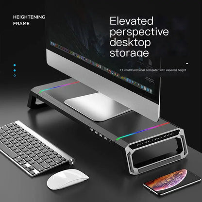Multi-Functional Computer Monitor Stand with USB Hub